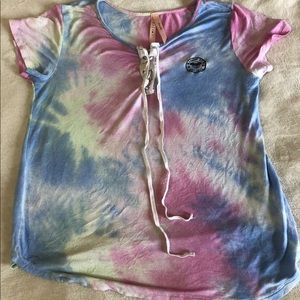 Pastel tie dye shirt "I want to believe"